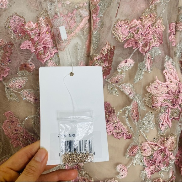 Mac Duggal pink Floral Embroidered Tulle Column Gown - Picture 16 of 16